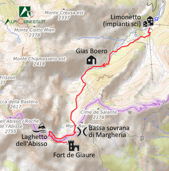 Carta schematica - Itinerario 10.09